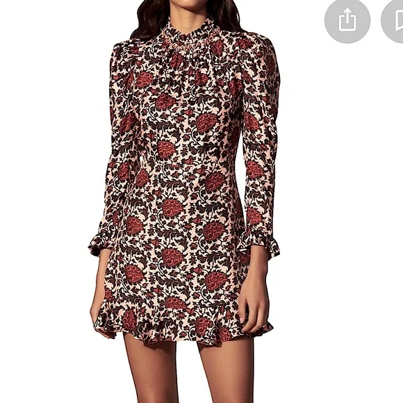 Sandro Paris jeweled neckline Lyah mini dress, the pink jacket is not for sale - Picture 6 of 9